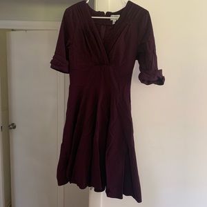 Unique Vintage Delores Dress in Eggplant Plum
